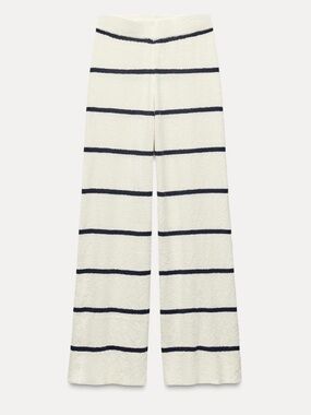Zara Striped Knit Wide-Leg Pants
